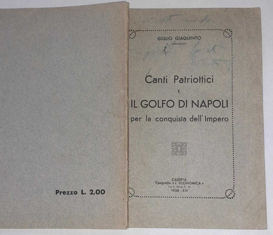 Canti Patriottici e il Golfo di Napoli per la conquista dell'Impero - copertina