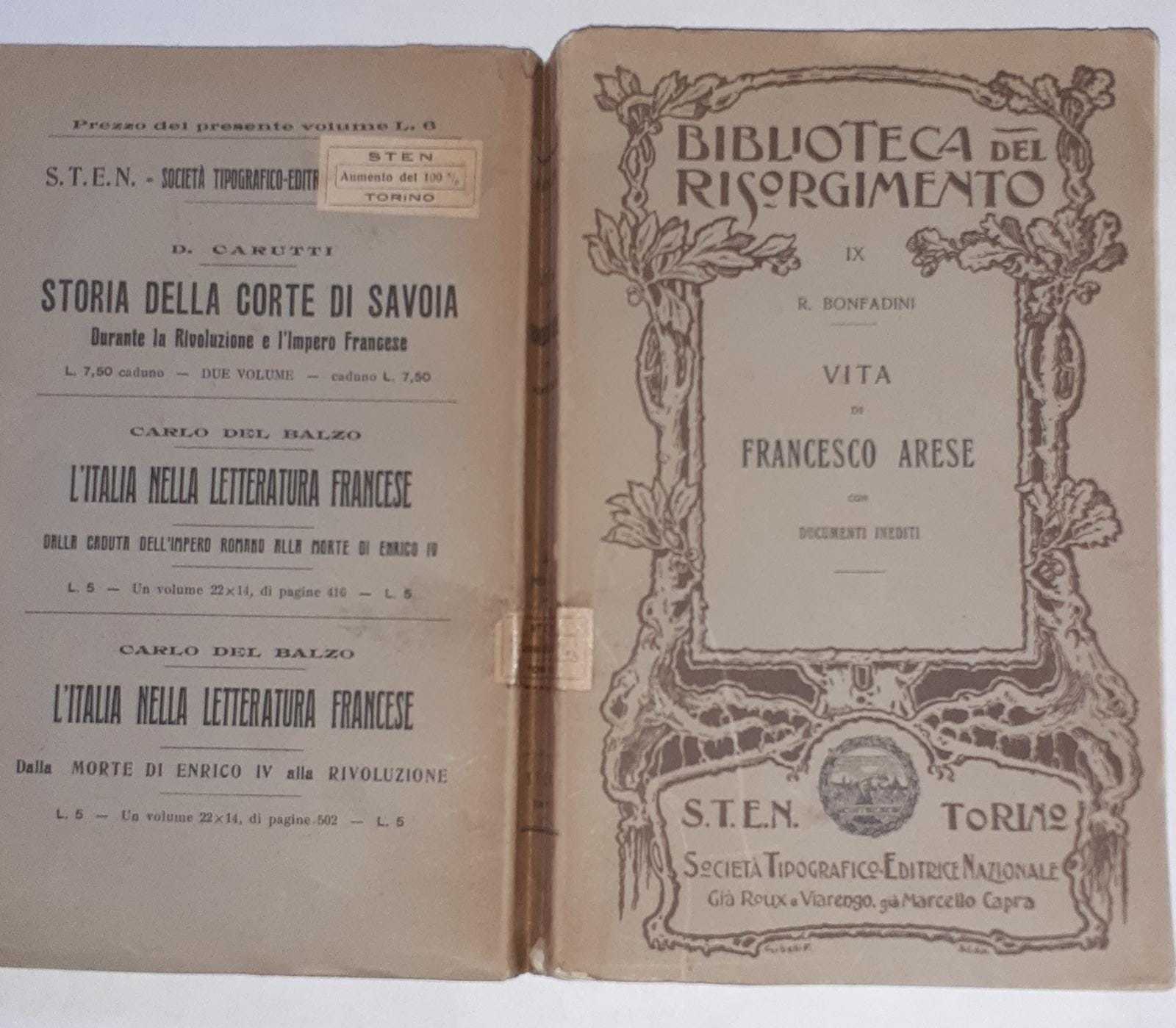 Vita Di Francesco Arese con Documenti Inediti - copertina