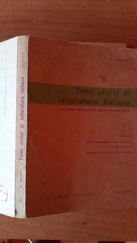 Temi critici di letteratura italiana - copertina