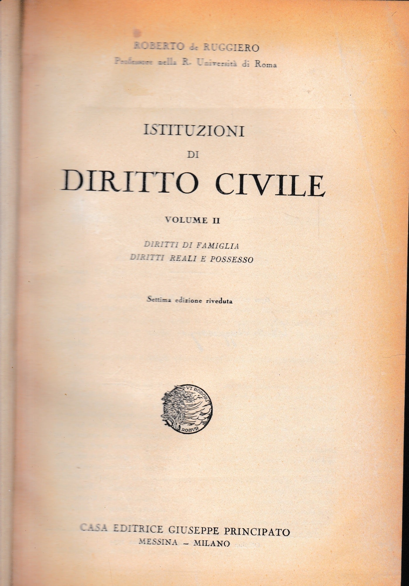 Istituzioni di Diritto Civile. Vol. 2. - copertina