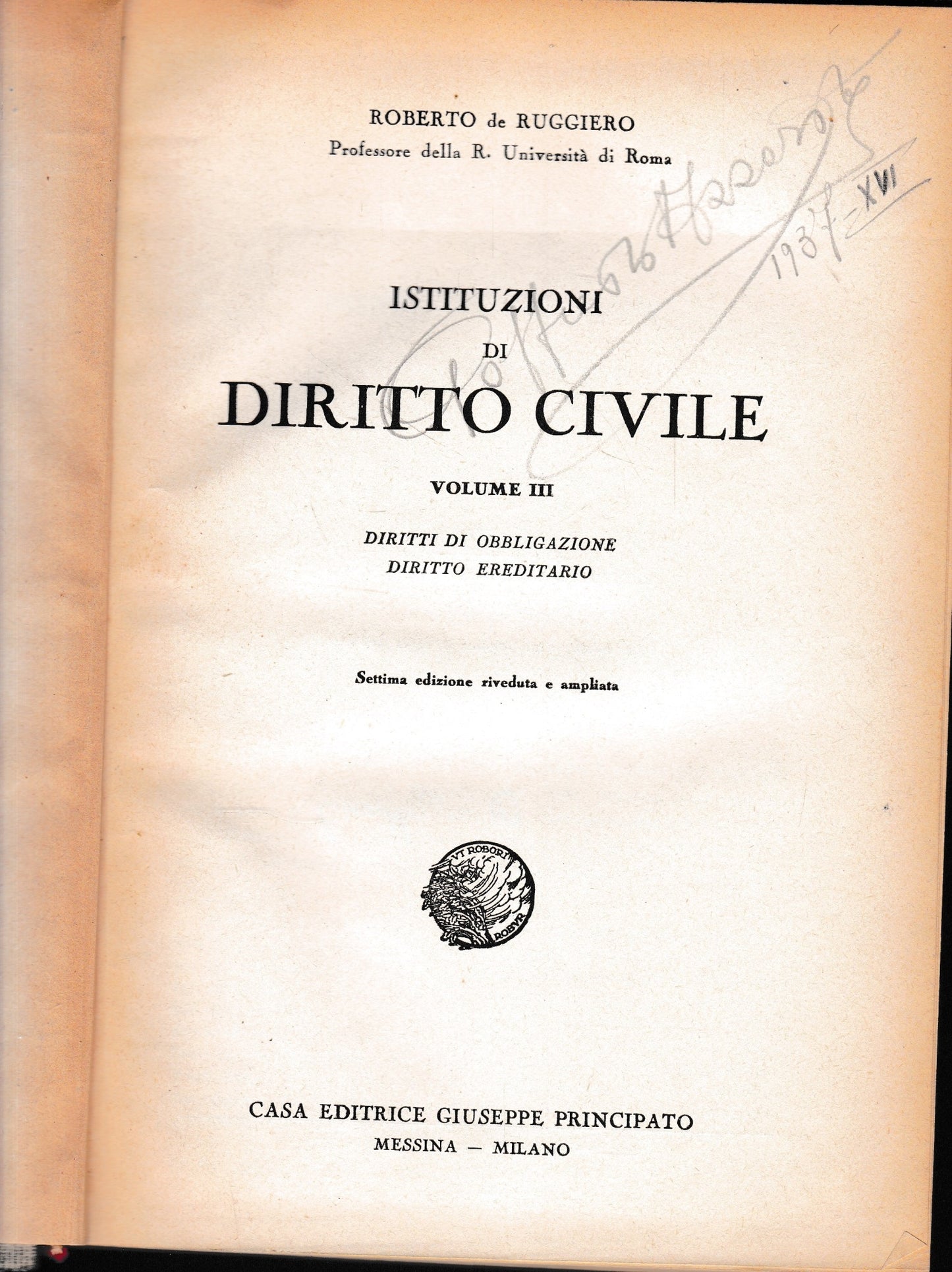 Istituzioni di Diritto Civile. Vol. 3 - copertina