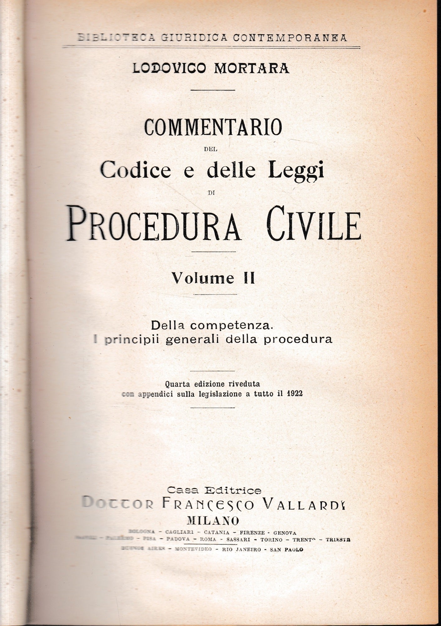 Commentario del Codice e delle Leggi di Procedura Civile, vol. 2. - copertina