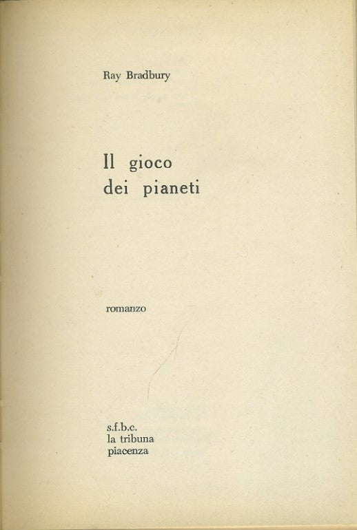 Il gioco dei pianeti - copertina