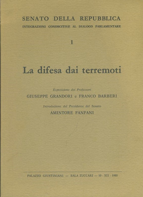 La difesa dai terremoti - copertina