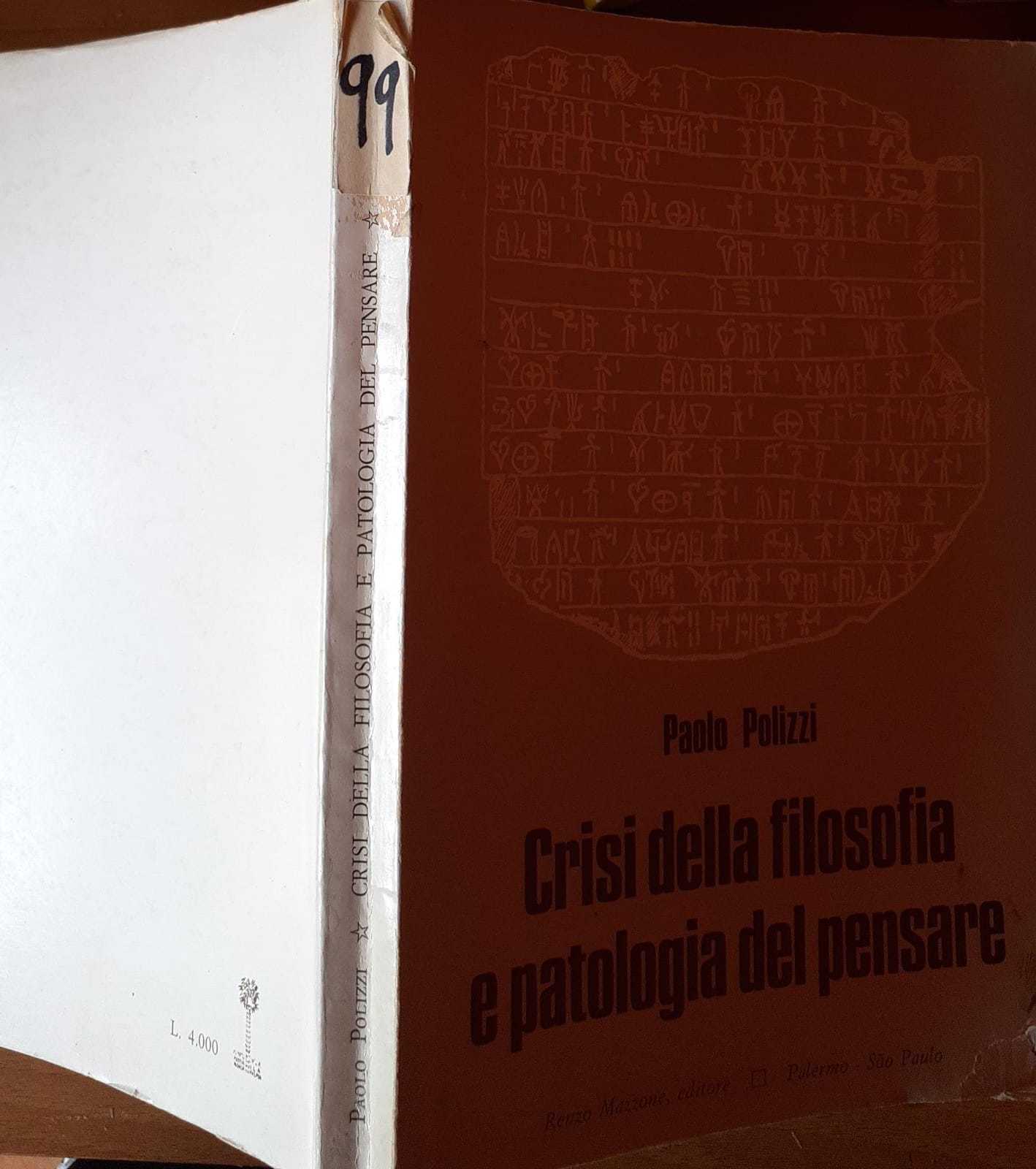 Crisi della filosofia e patologia del pensare - copertina