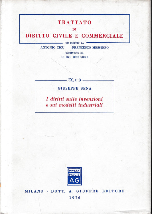 Trattato di diritto civile e commerciale, vol. 9/3: I diritti sulle invenzioni e sui modelli industriali - copertina