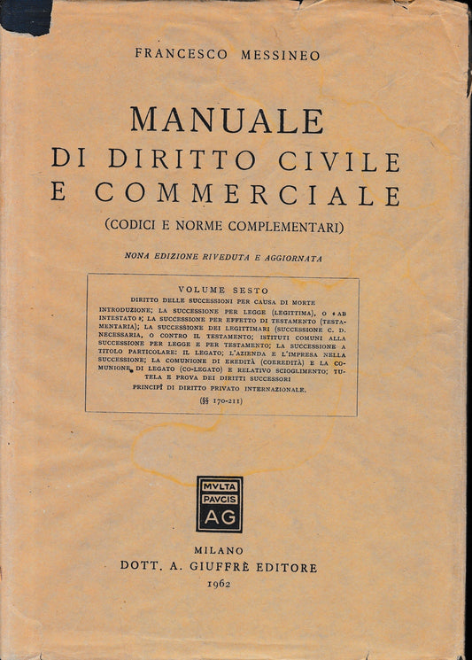 Manuale di Diritto Civile e Commerciale, vol. 6 - copertina