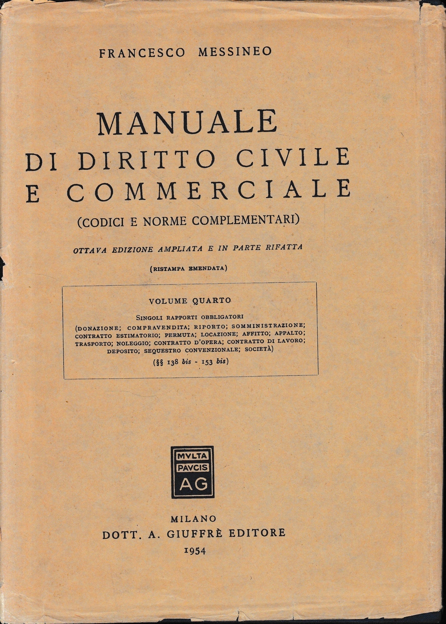Manuale di Diritto Civile e Commerciale, vol. 4 - copertina