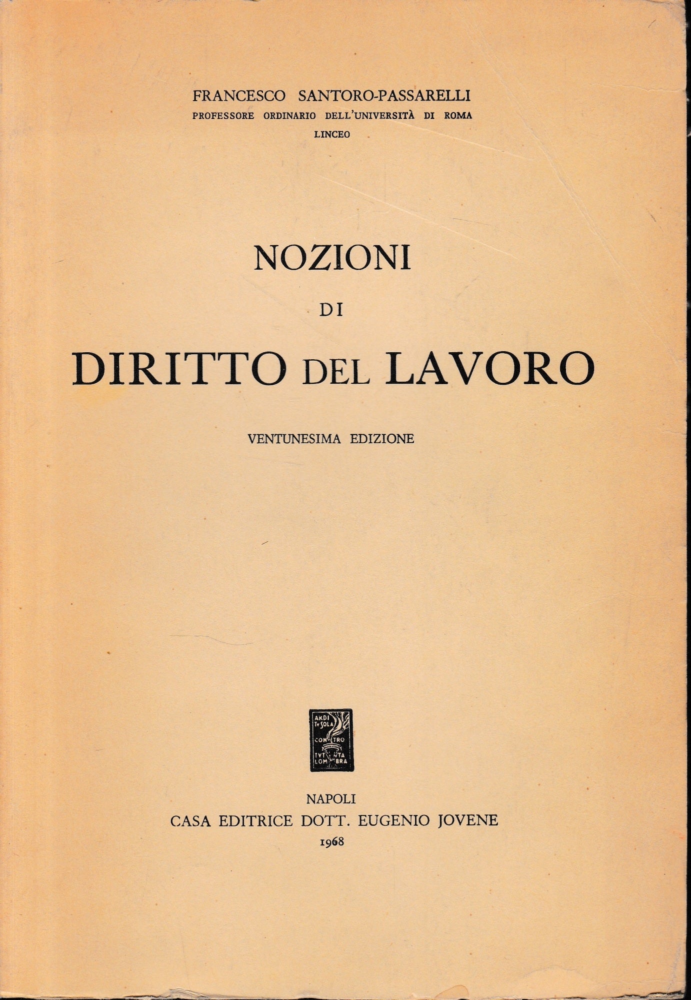 Nozioni di Diritto del Lavoro - copertina