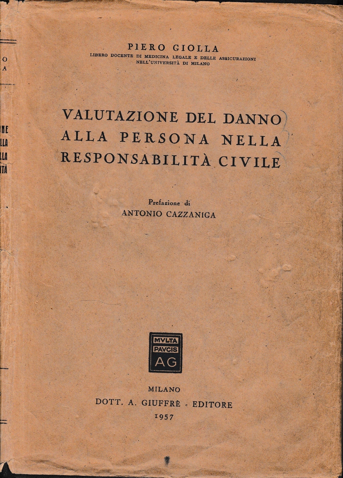 Valutazione del danno alla persona nella responsabilità civile - copertina
