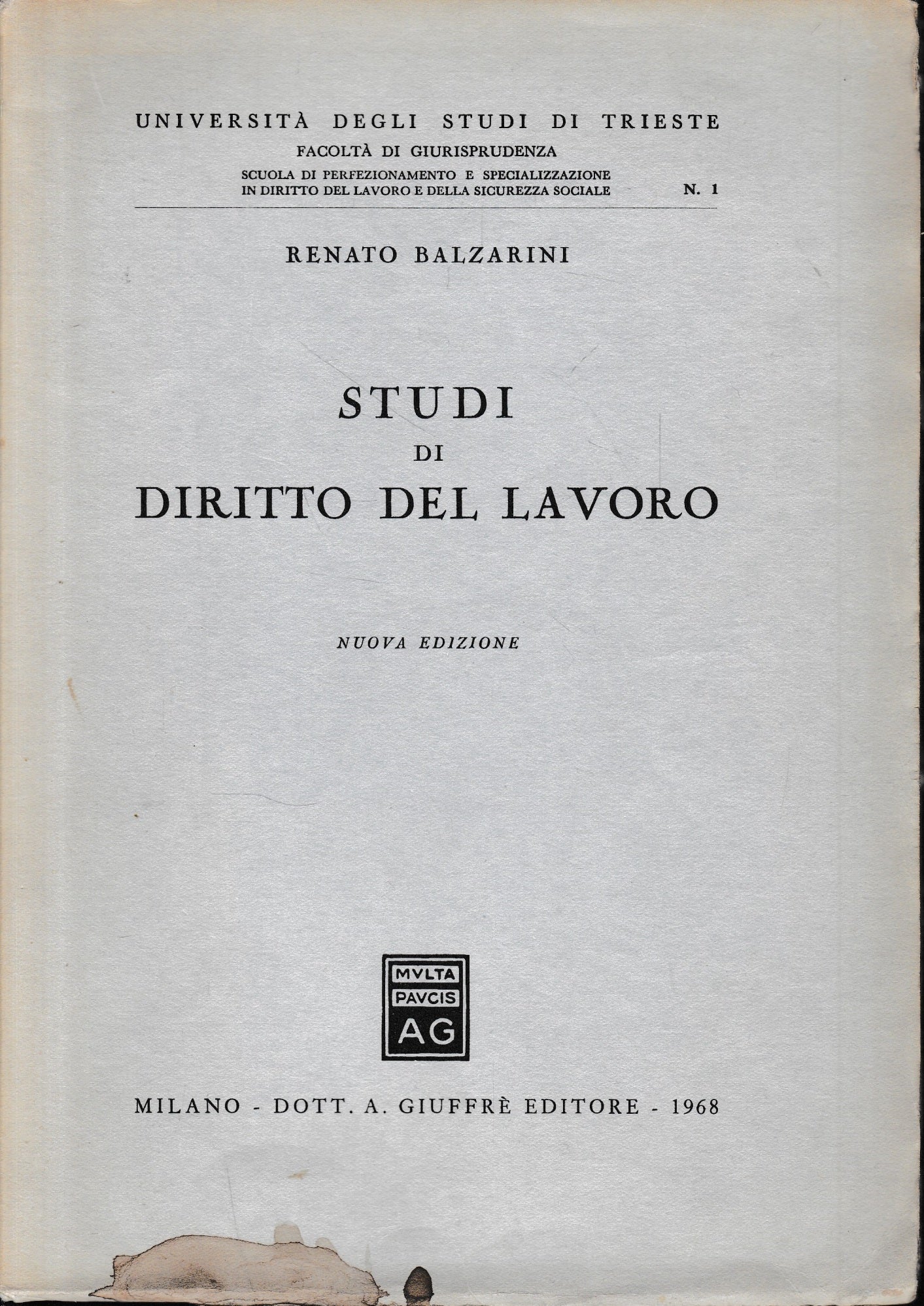 Studi di Diritto del Lavoro - copertina