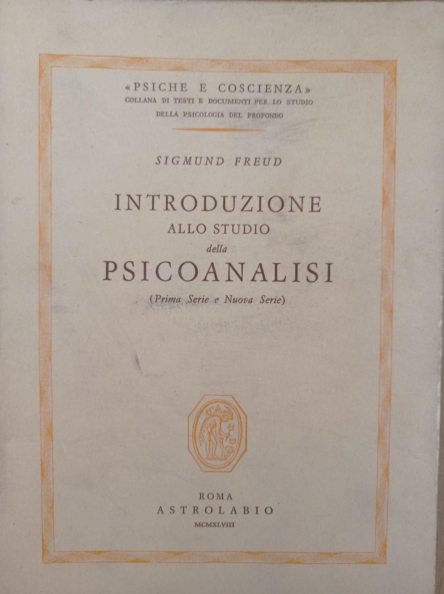 Introduzione allo studio della psicoanalisi - copertina