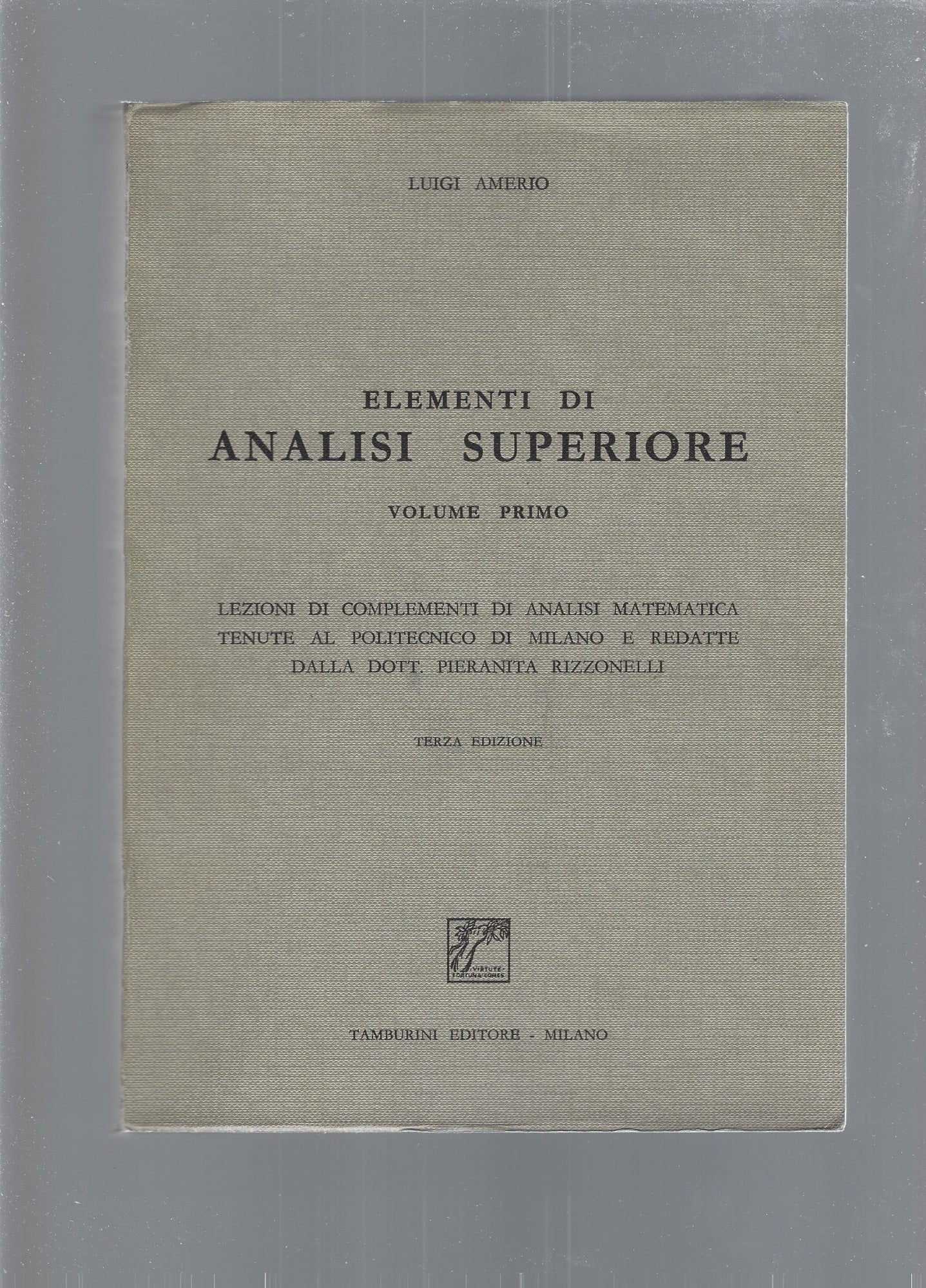 ELEMENTI DI ANALISI SUPERIORE, vol 1 - copertina