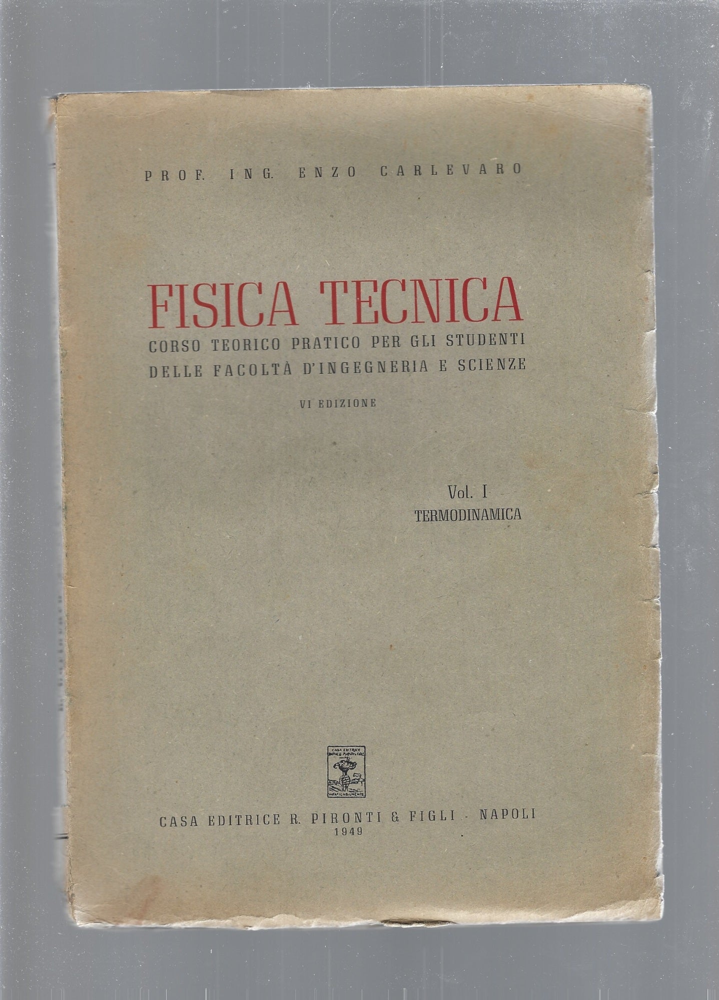FISICA TECNICA, vol 1: Termodinamica - copertina