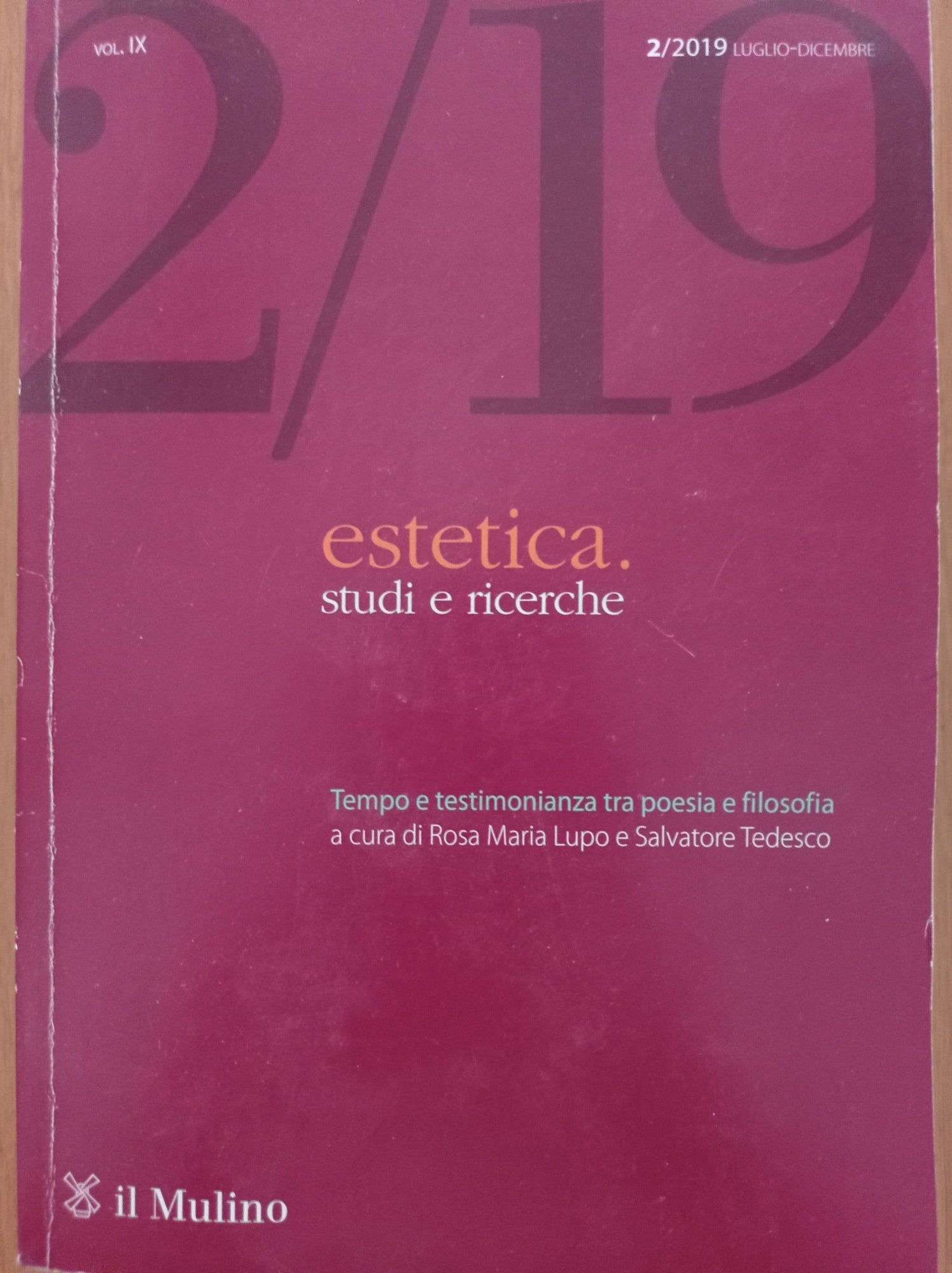 Estetica. studi e ricerca. Tempo e testimonianza tra poesia e filosofia - copertina