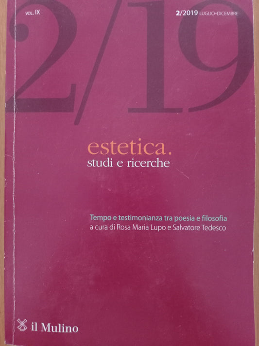 Estetica. studi e ricerca. Tempo e testimonianza tra poesia e filosofia - copertina