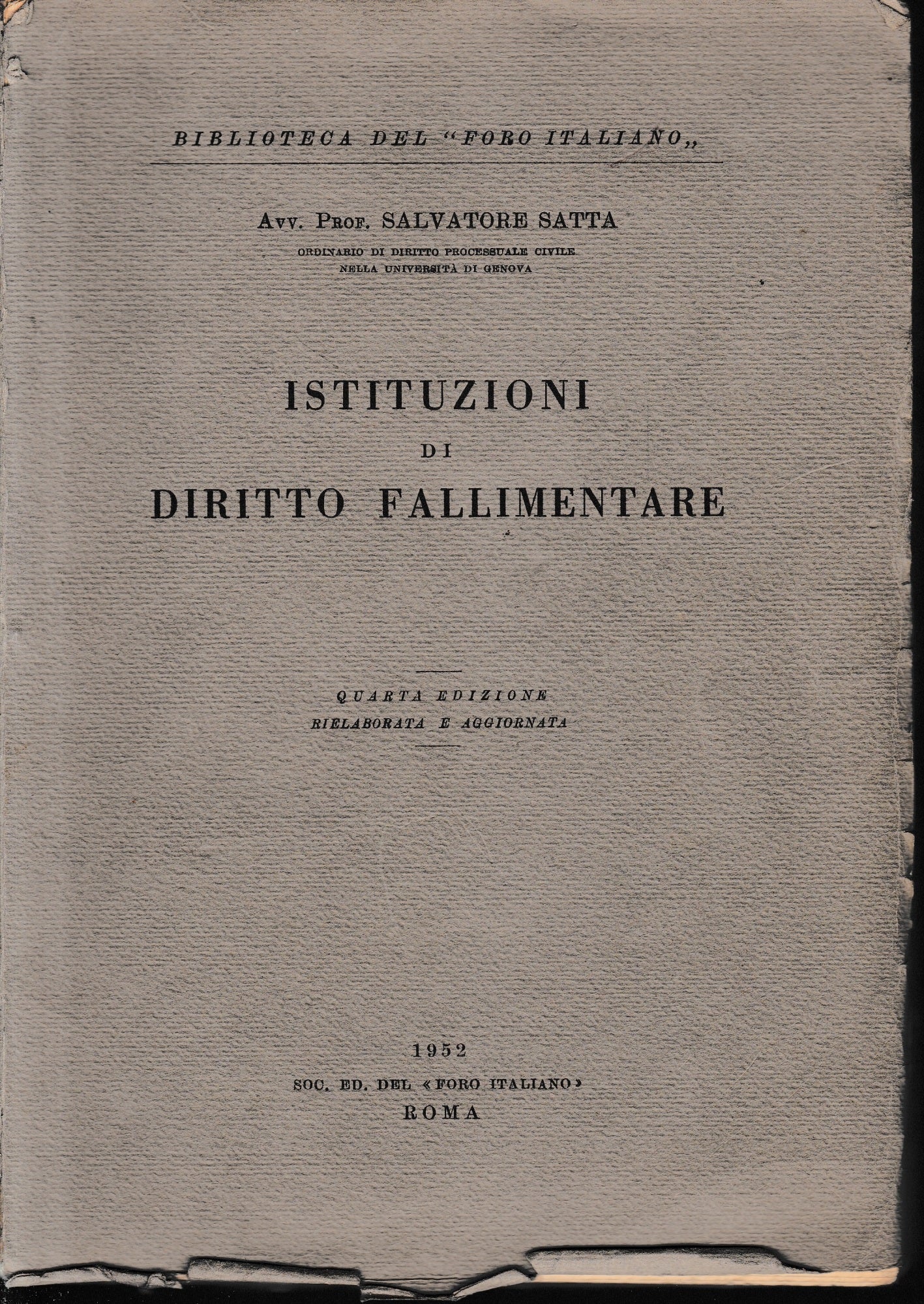 Istituzioni di diritto fallimentare - copertina