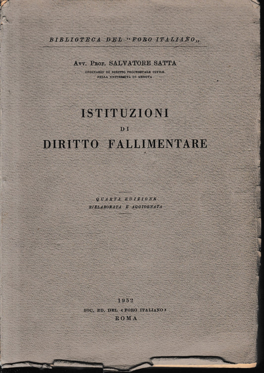Istituzioni di diritto fallimentare - copertina