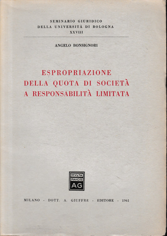 Espropriazione della quota di società a responsabilità limitata - copertina