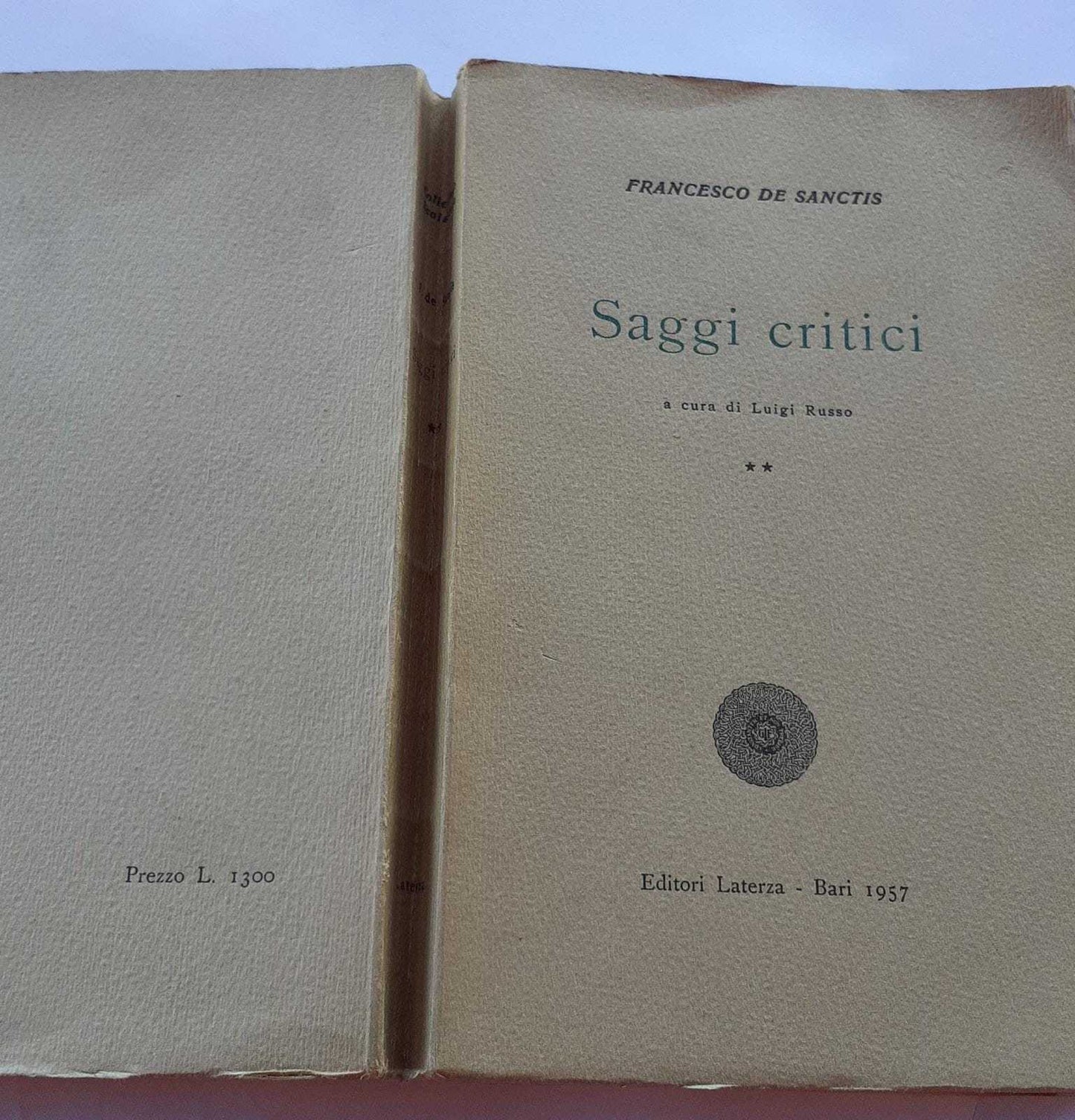 Saggi Critici. Volume Secondo - copertina