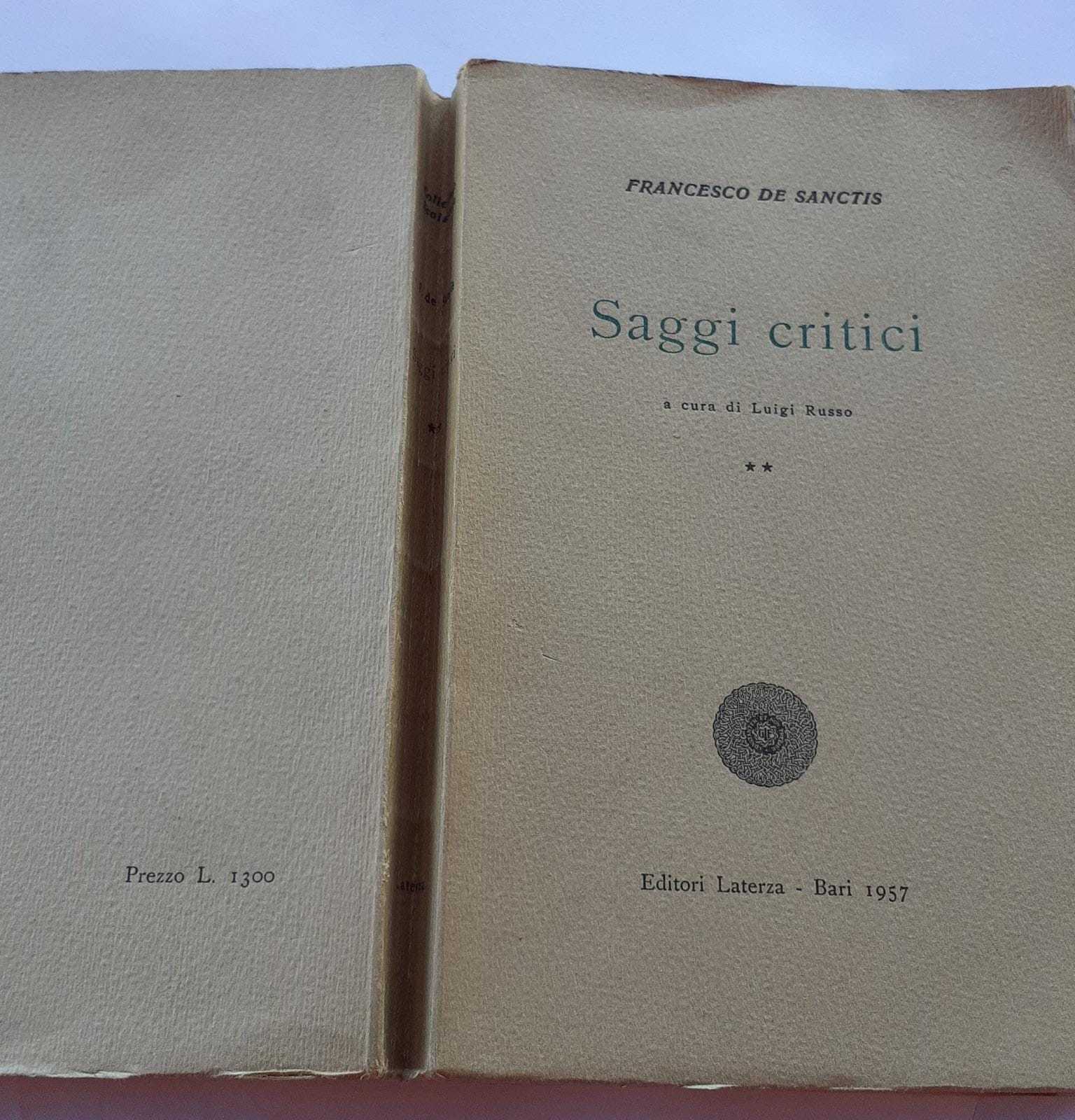 Saggi Critici. Volume Secondo - copertina