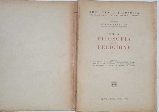Studi di filosofia della religione - copertina