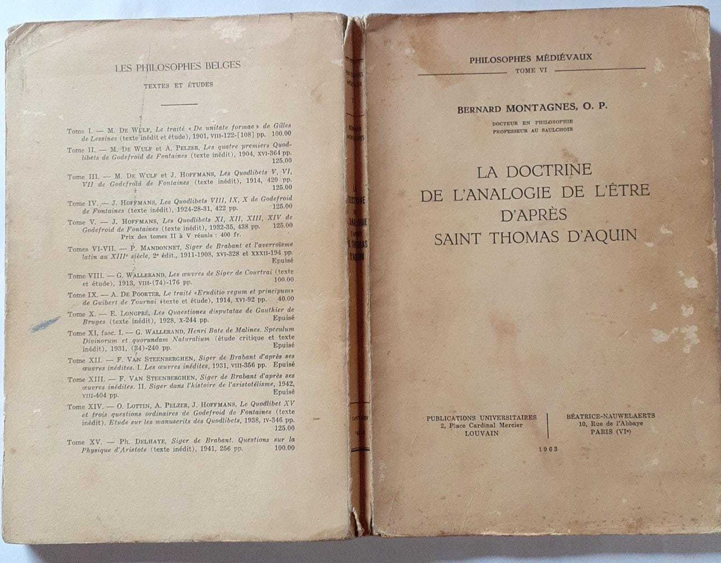 La doctrine de l'analogie de l'etre d'apres saint Thomas D'Aquin - copertina