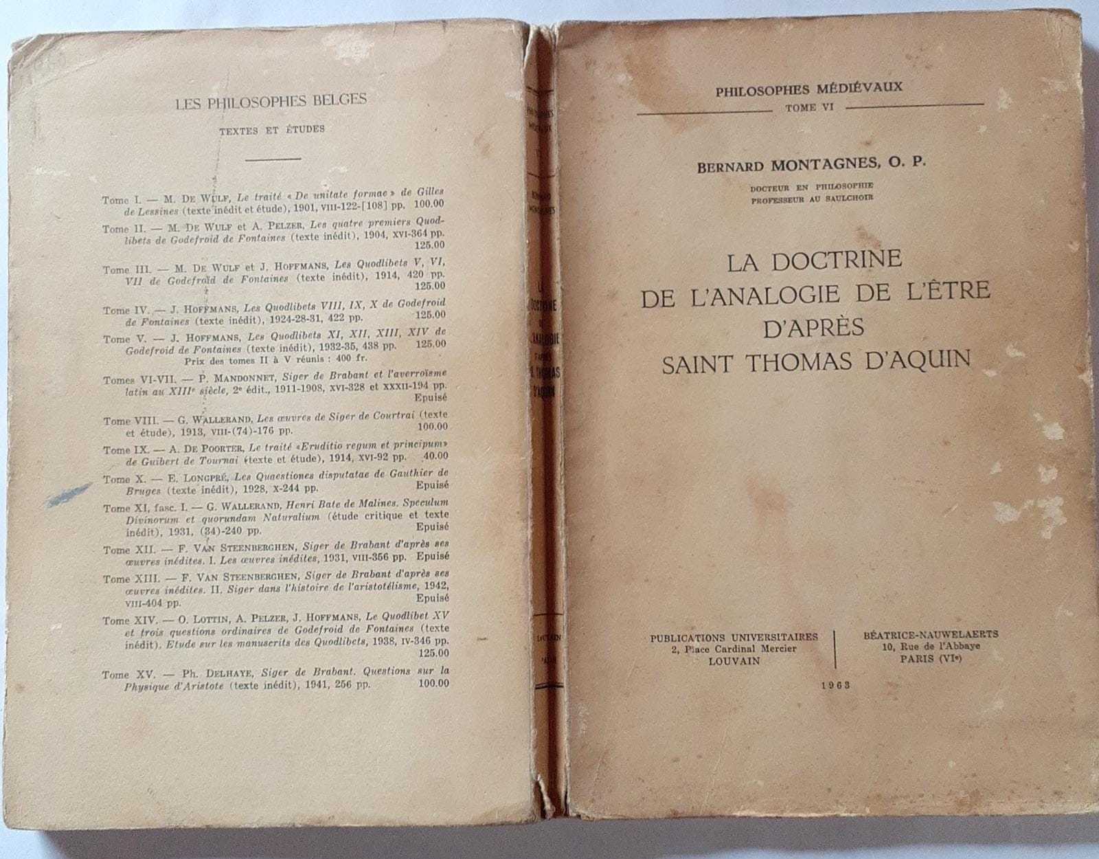 La doctrine de l'analogie de l'etre d'apres saint Thomas D'Aquin - copertina