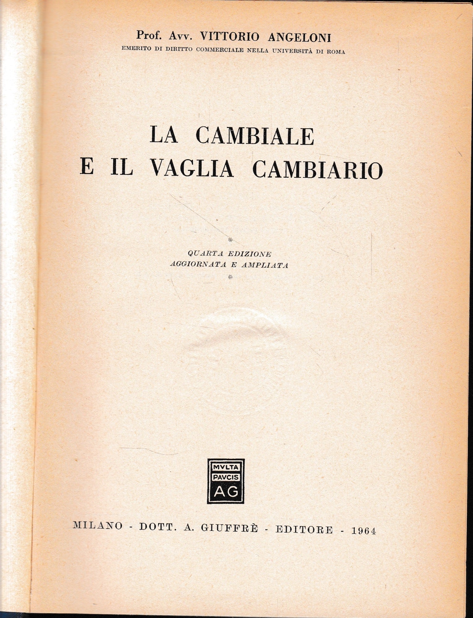 La cambiale e il vaglia cambiario - copertina