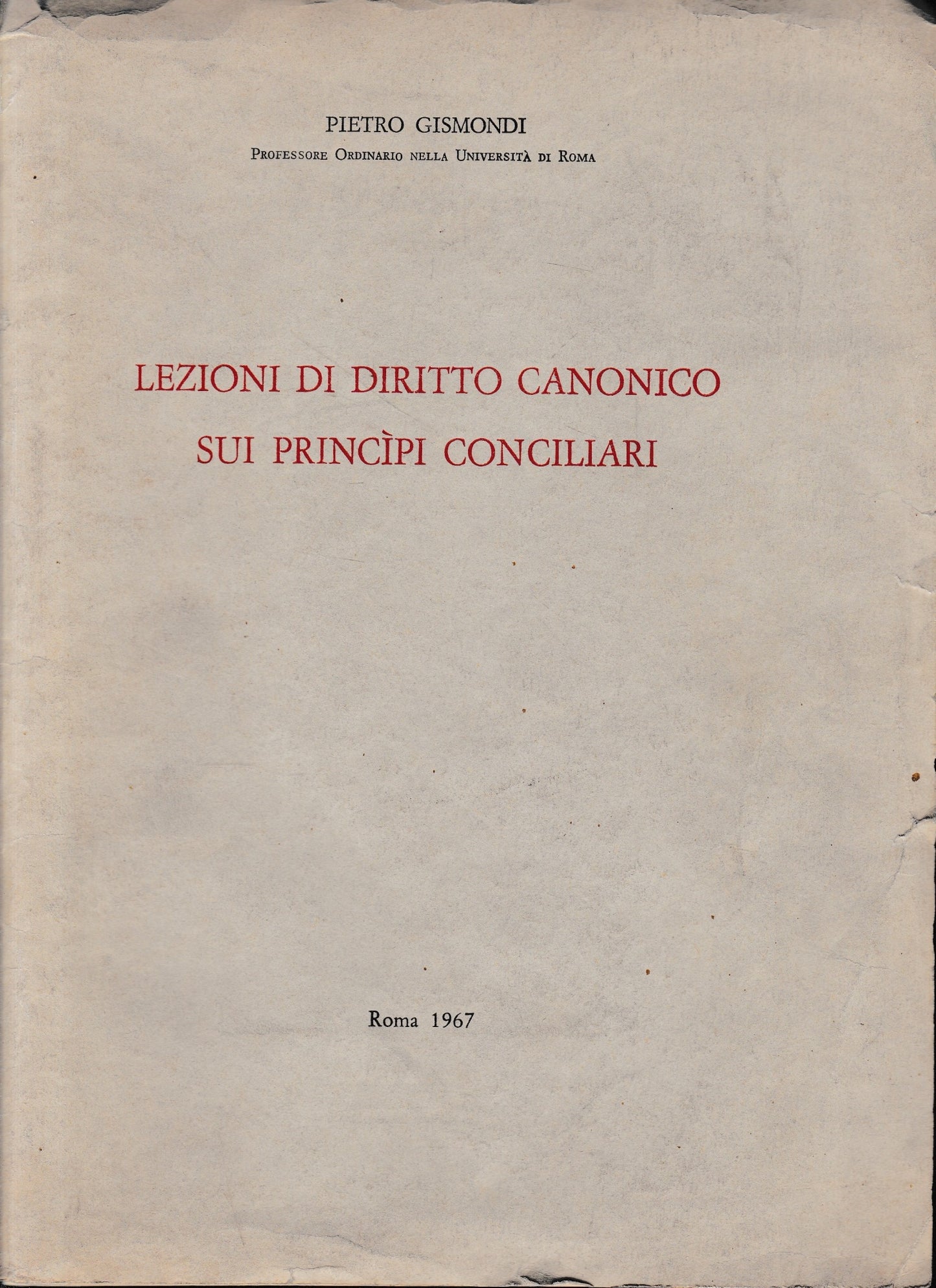 Lezioni di diritto canonico sui principi conciliari - copertina