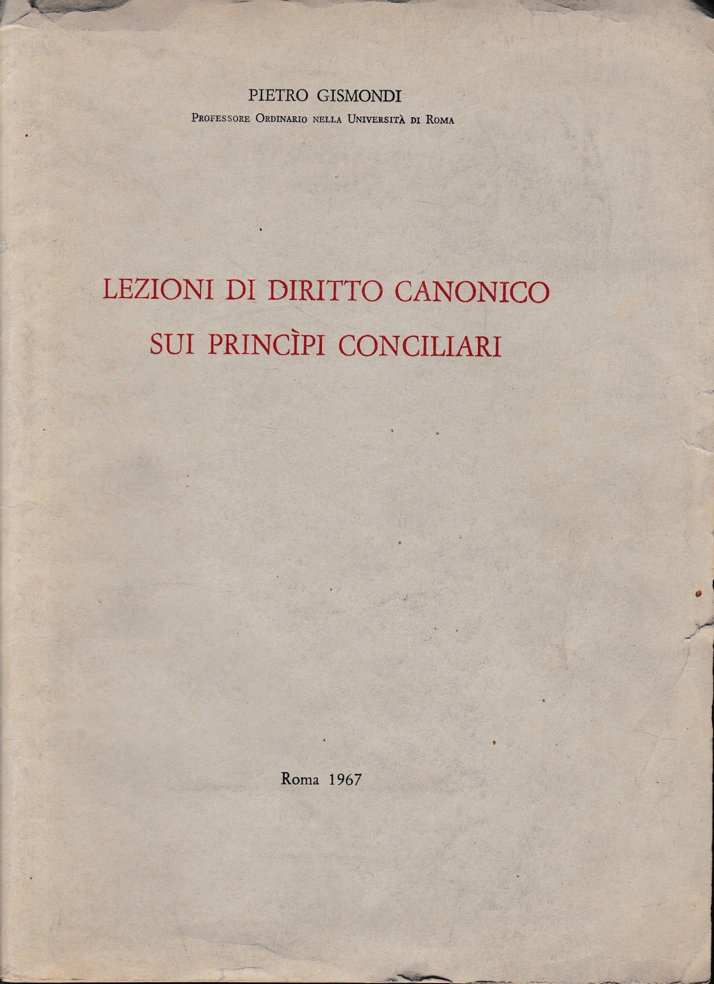 Lezioni di diritto canonico sui principi conciliari - copertina