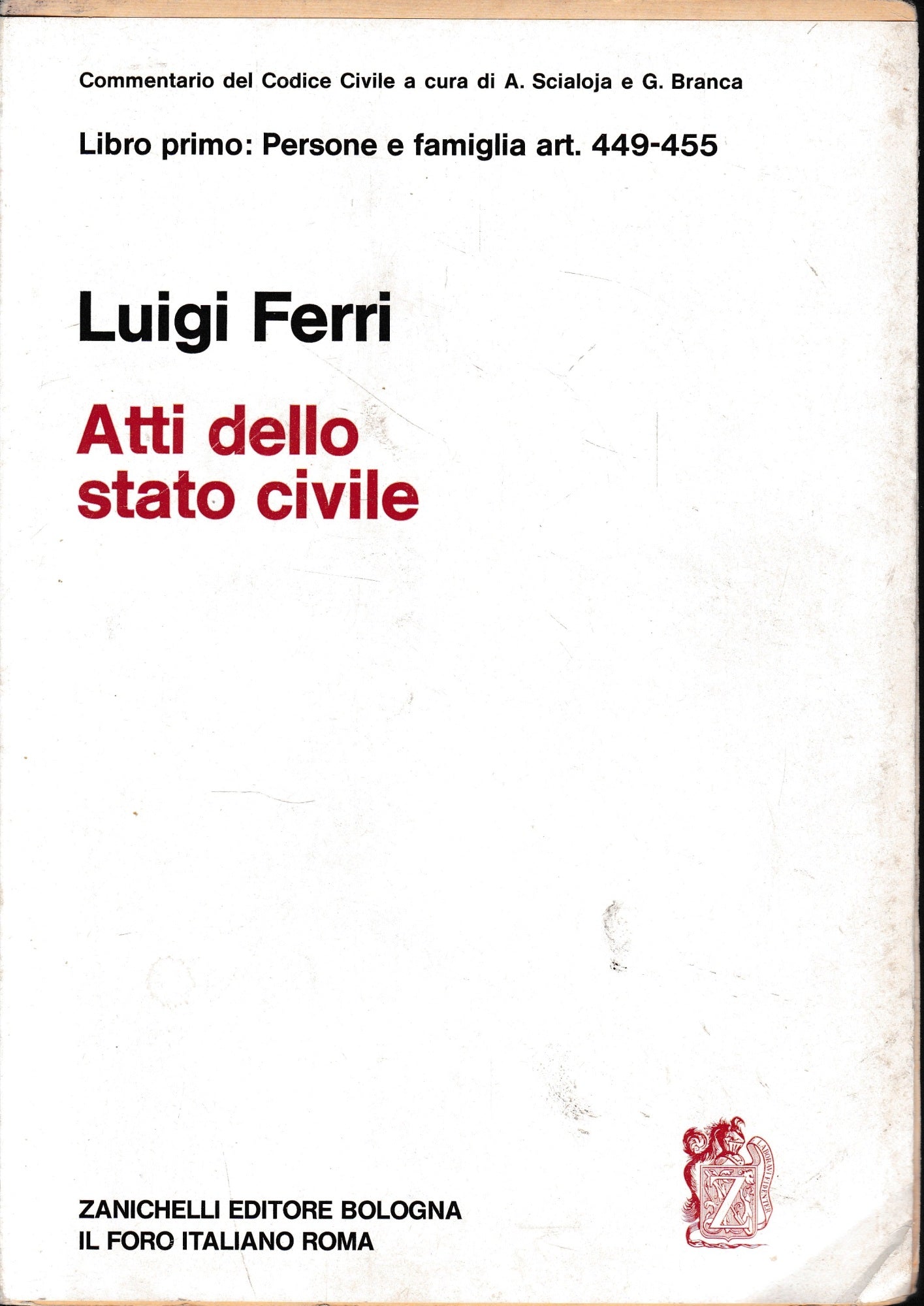 Atti dello stato civile - copertina