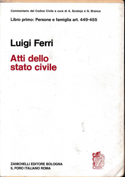Atti dello stato civile - copertina