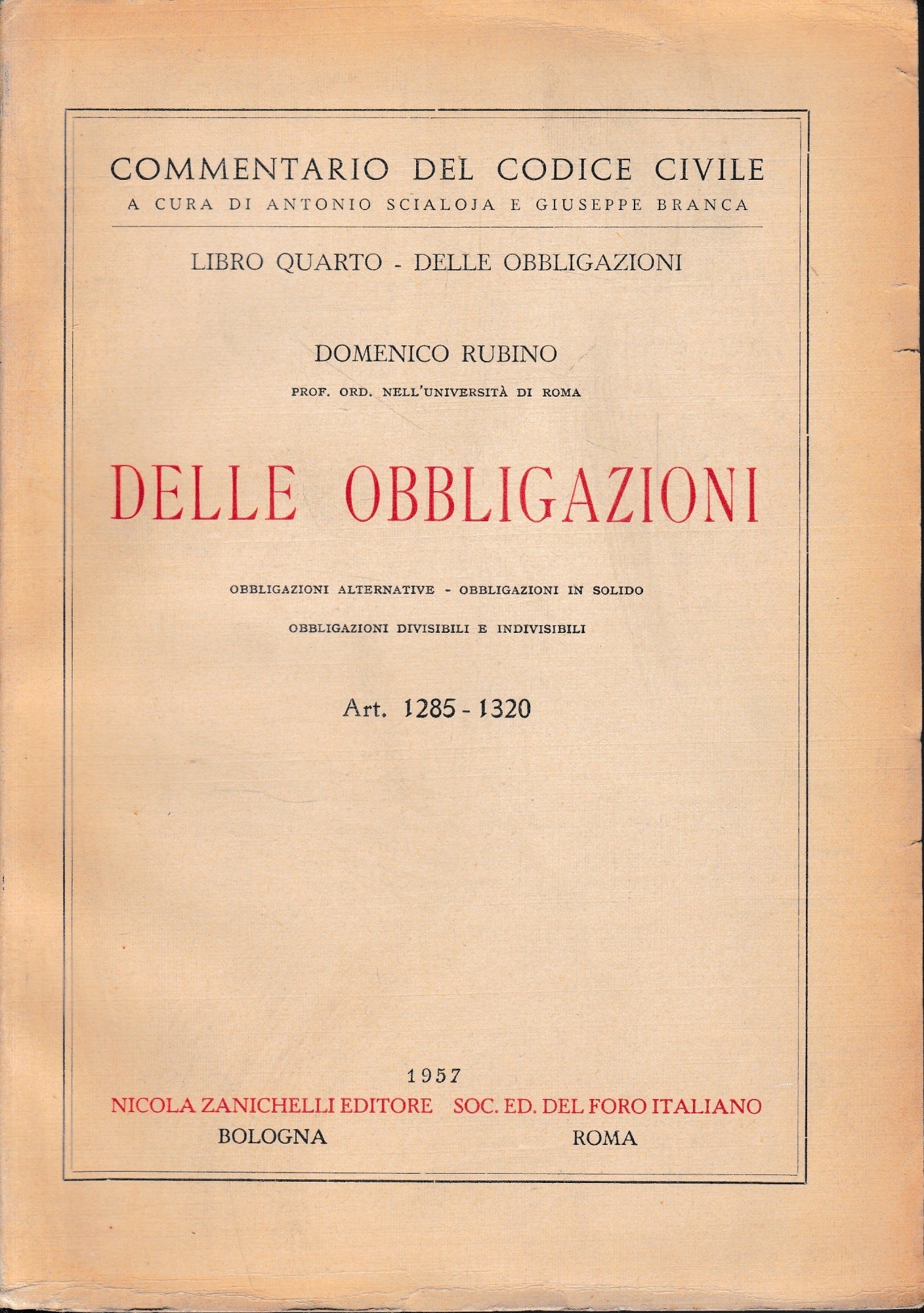 Delle obbligazioni, art 1285-1320 - copertina