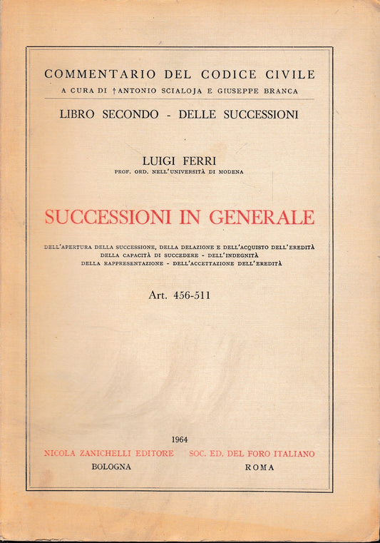 Successioni in generale, art. 456-511 - copertina
