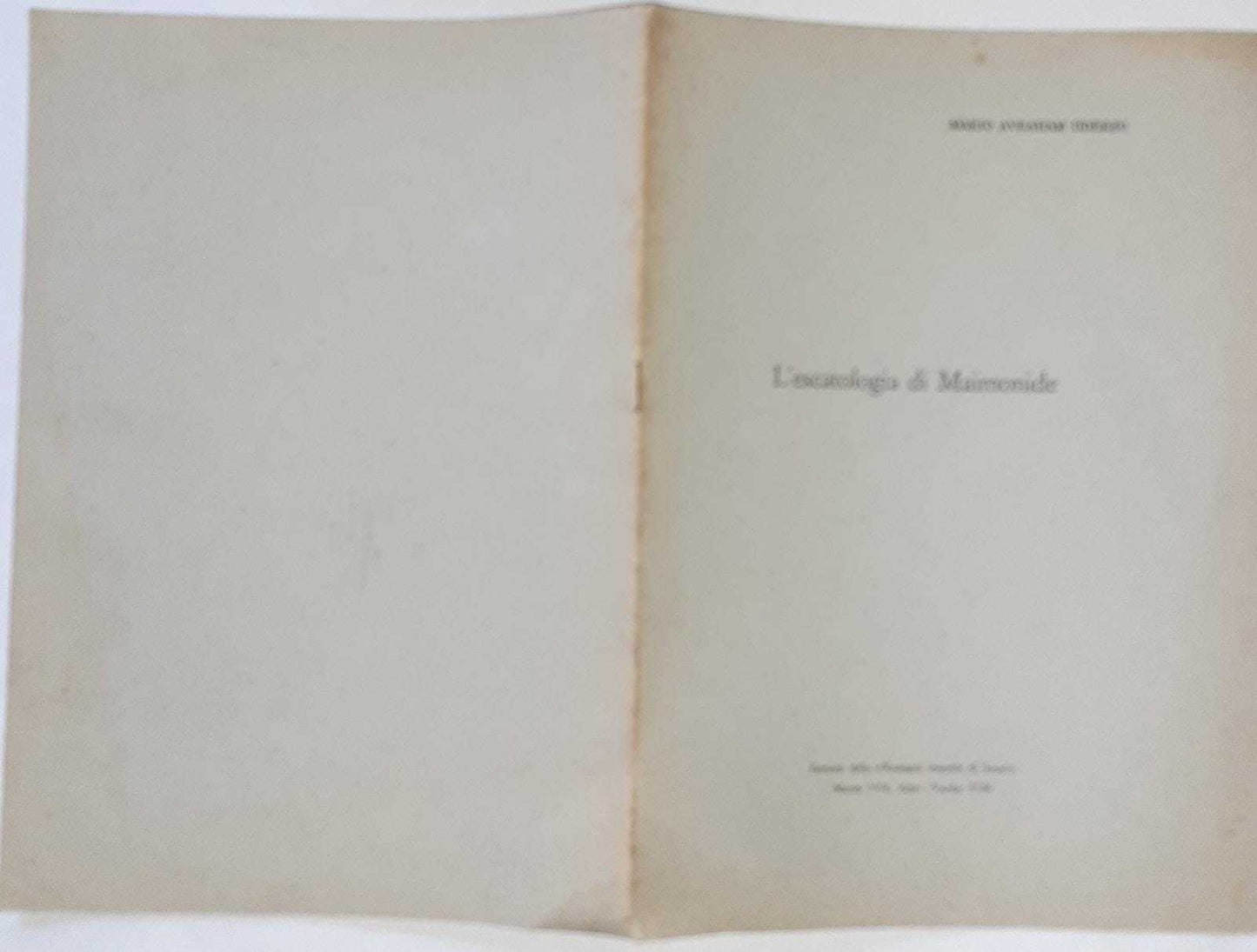 L'escatologia di Maimonide - copertina