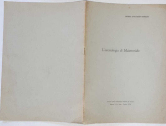 L'escatologia di Maimonide - copertina