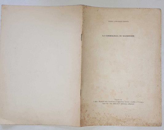 La cosmologia di Maimonide - copertina