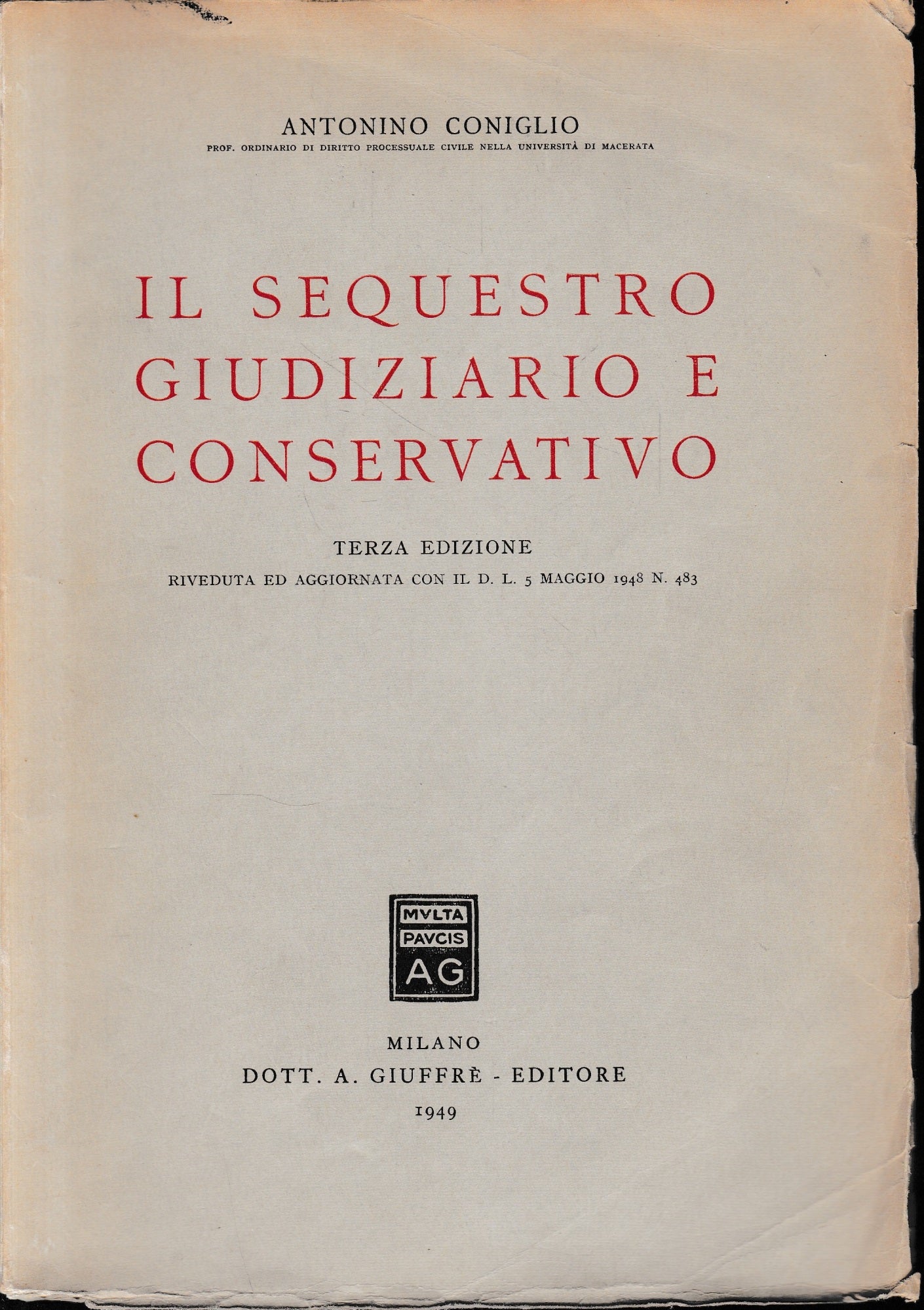 Il sequestro giudiziario e conservativo - copertina