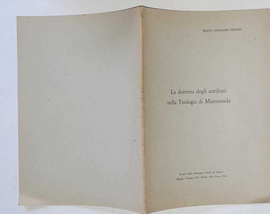 La dottrina degli attributi nella Teologia di Maimonide - copertina