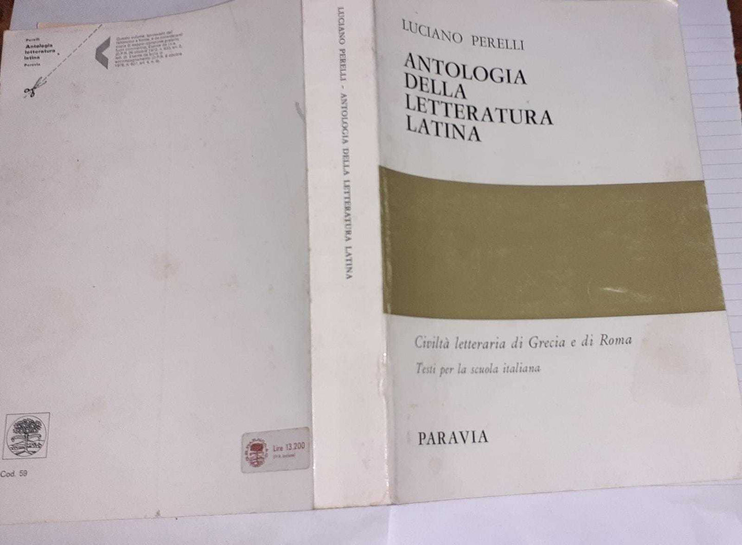 Antologia della letteratura latina - copertina