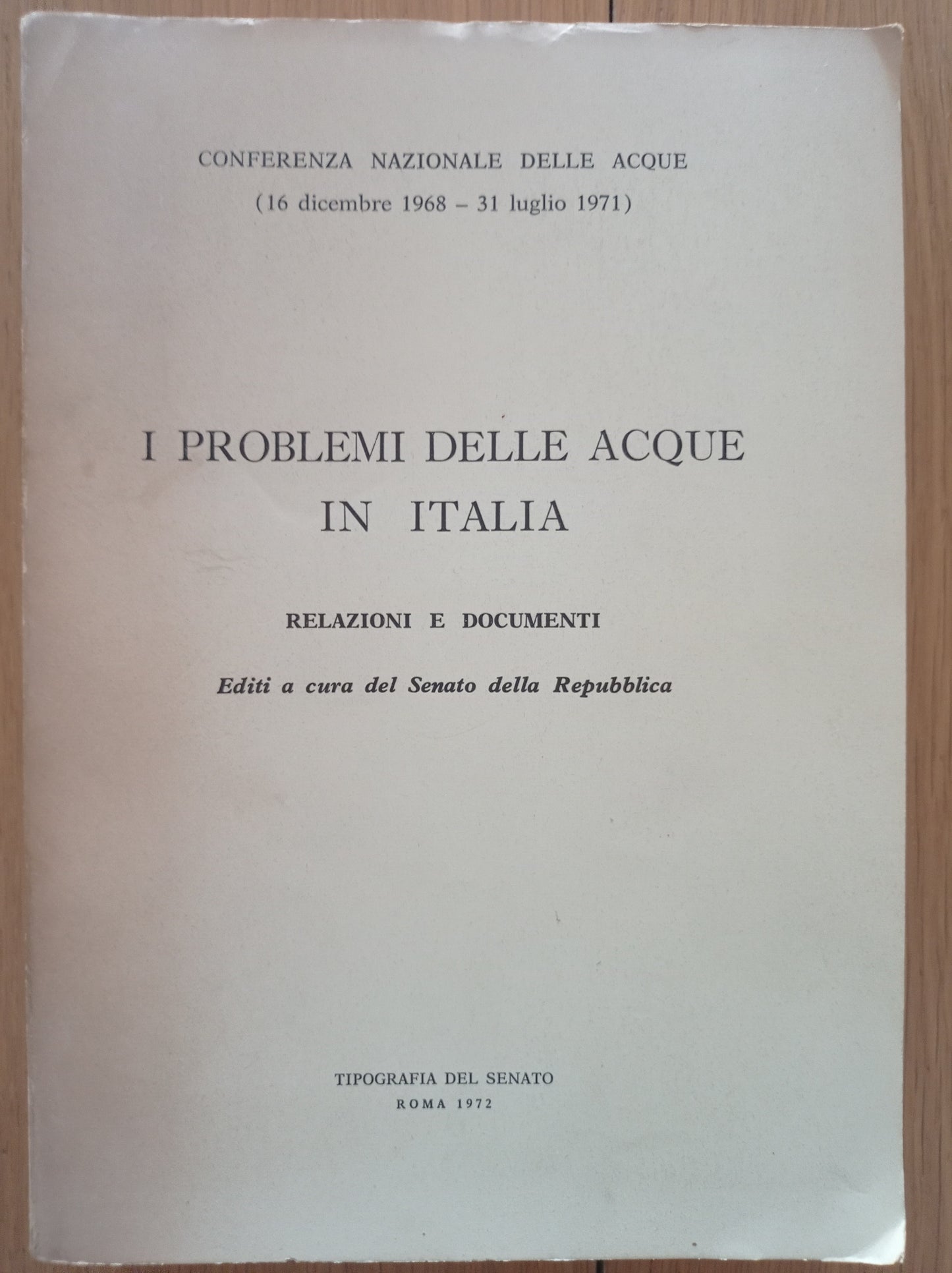 I problemi delle acque in Italia (relazioni e documenti) - copertina