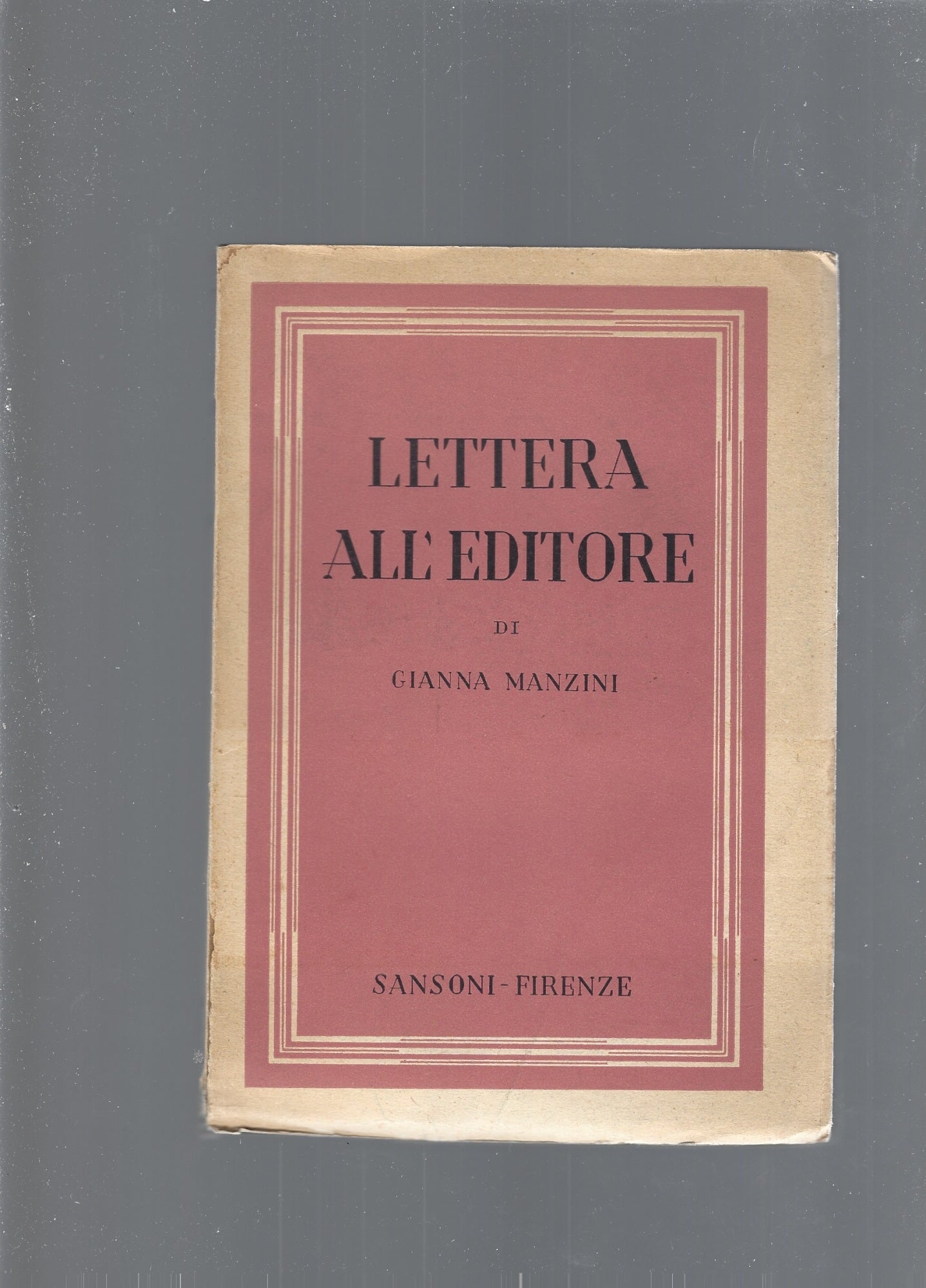 LETTERA ALL'EDITORE - copertina