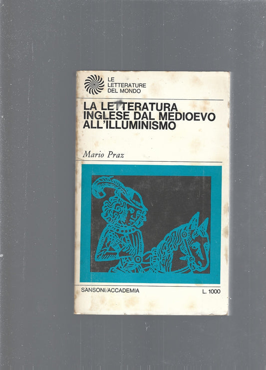 LA LETTERATURA INGLESE DAL MEDIOEVO ALL'ILLUMINISMO - copertina