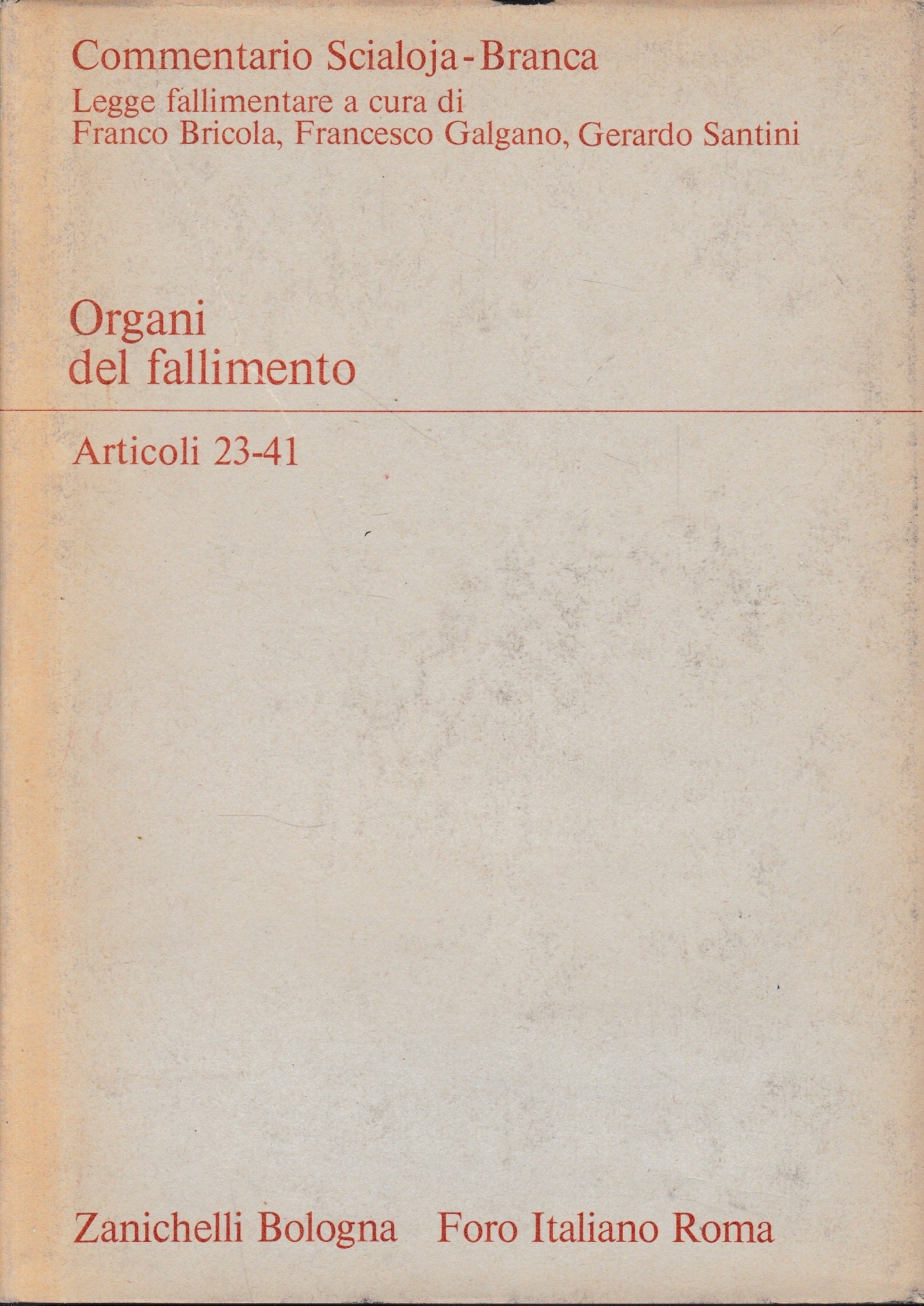 Organi del fallimento, art. 23-41 - copertina