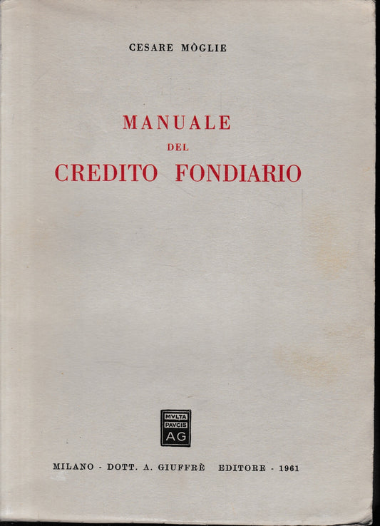Manuale del credito fondiario - copertina