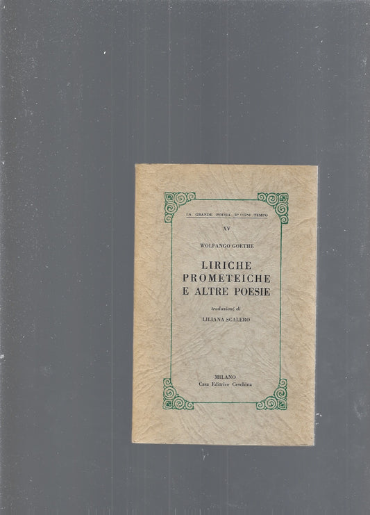 LIRICHE PROMETEICHE E ALTRE POESIE - copertina
