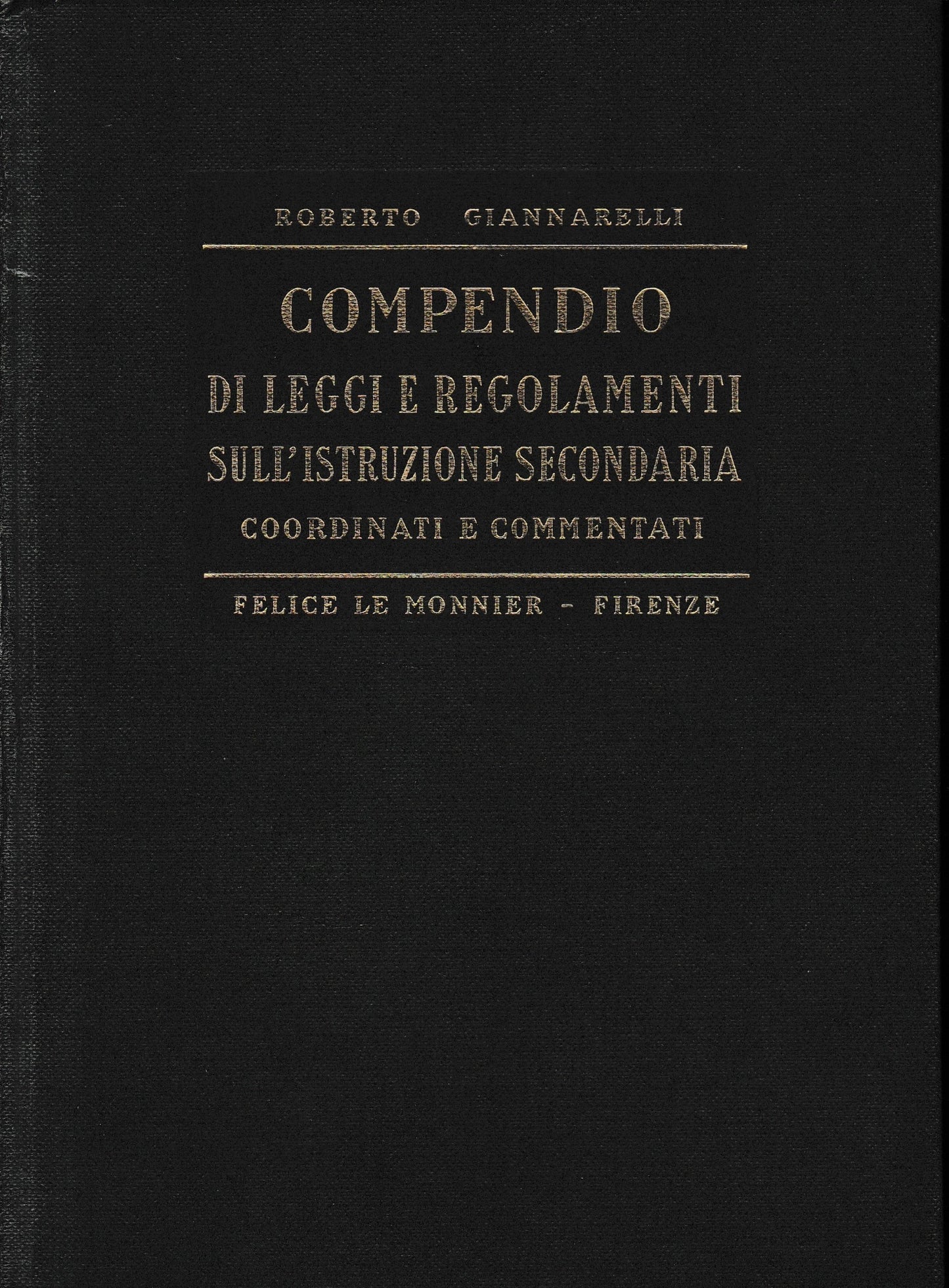 Compendio di leggi e regolamenti sull'istruzione secondaria - copertina