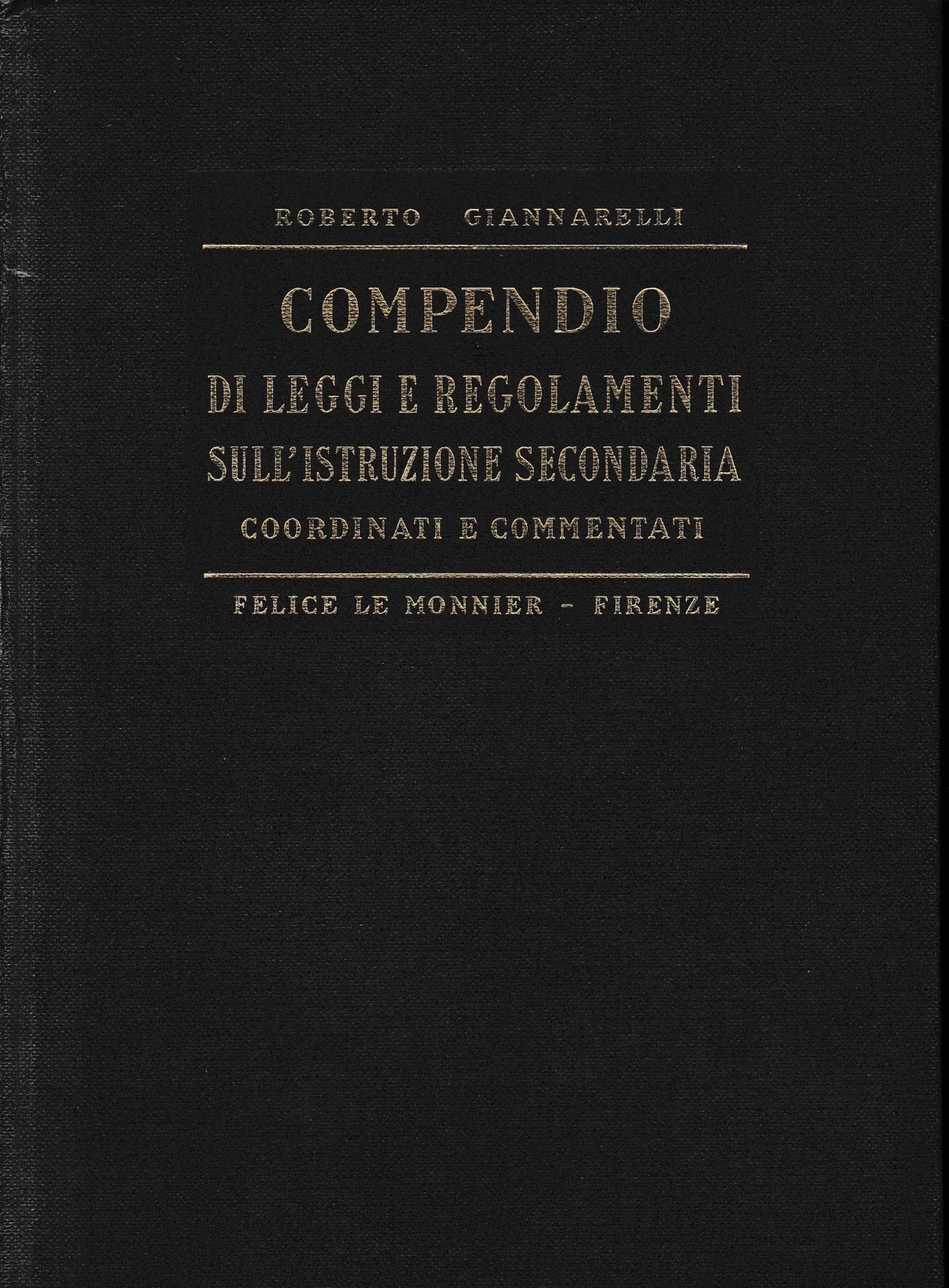 Compendio di leggi e regolamenti sull'istruzione secondaria - copertina