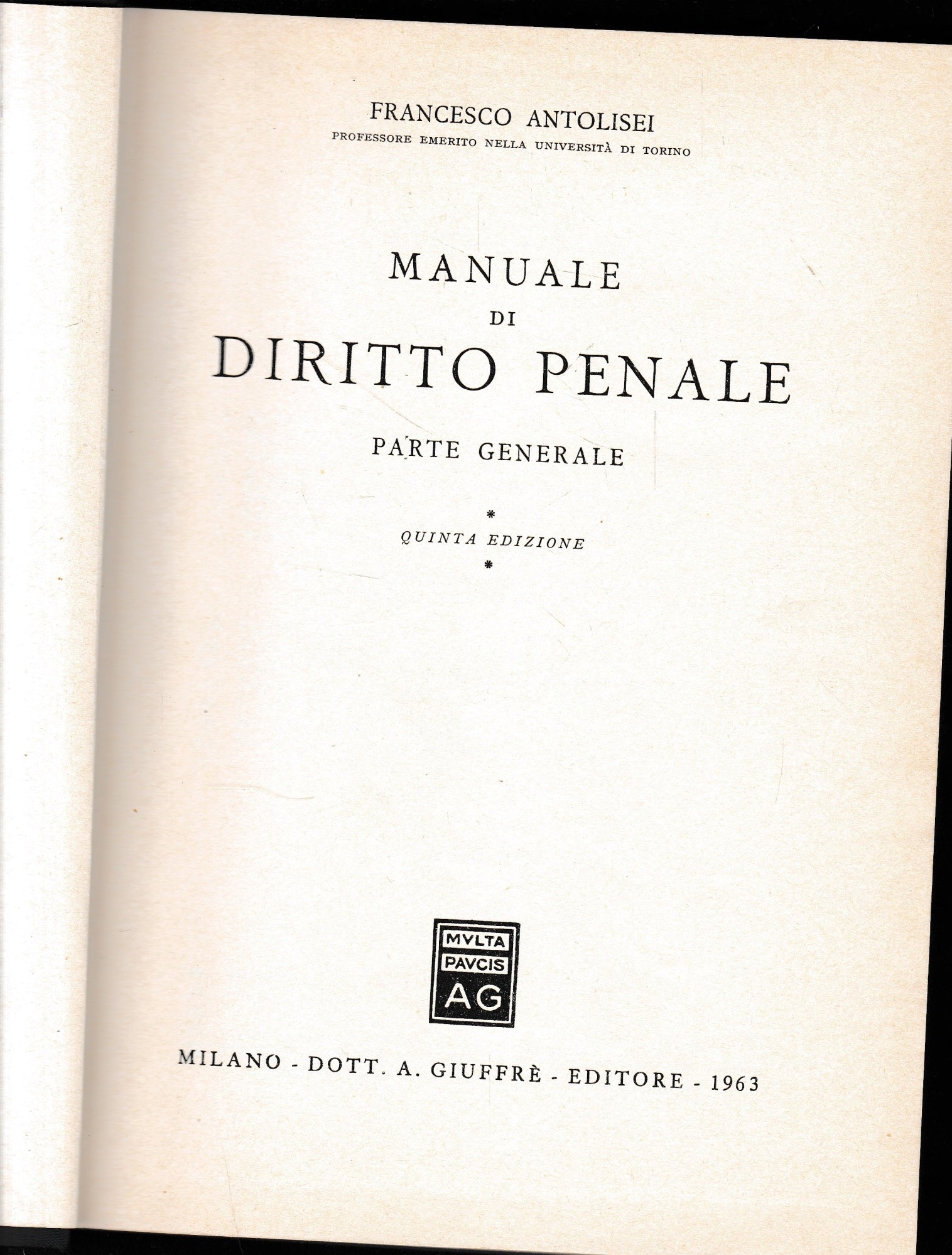 Manuale di diritto penale. Parte generale - copertina